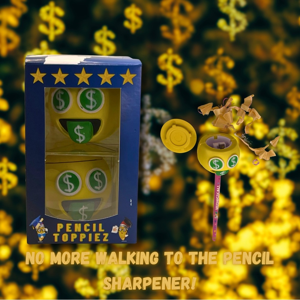 Pencil Toppiez! Premium Money Face Emoji Multipurpose Pencil Topper (pack of 2)